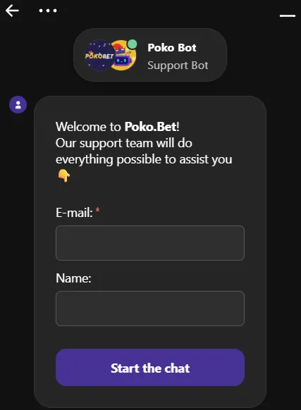 Live chat ondersteuning bij Pokobet Casino