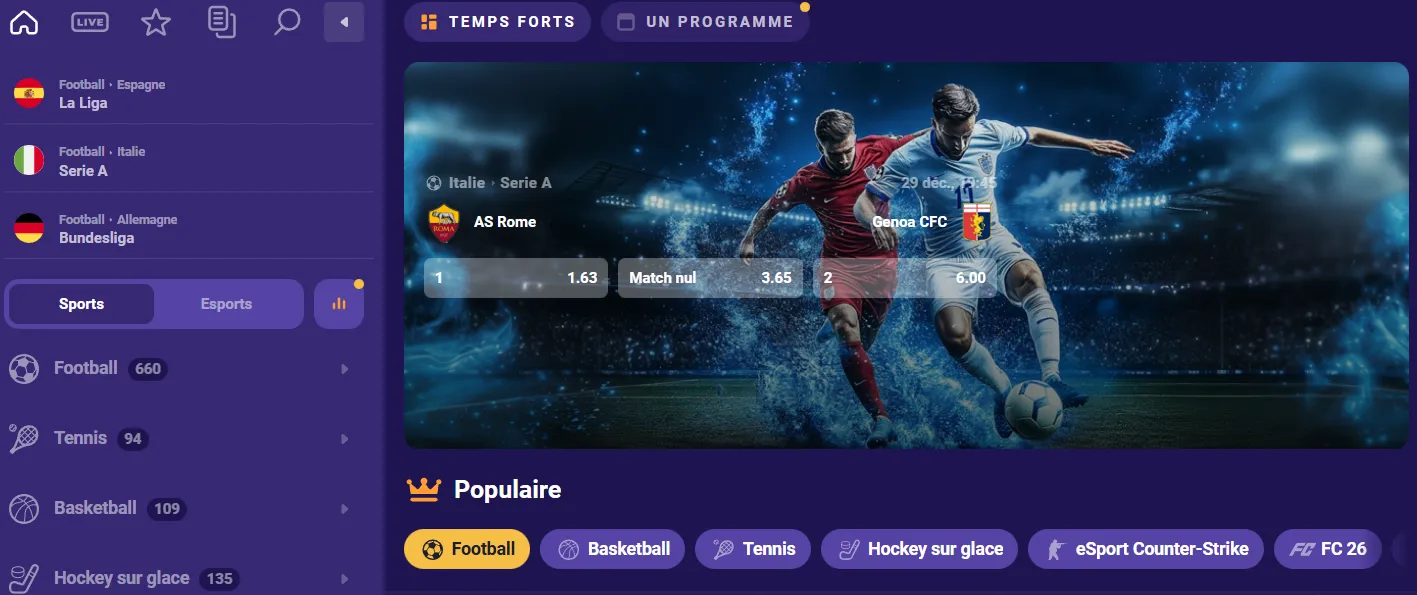Sportweddenschappen beschikbaar bij Pokobet Casino